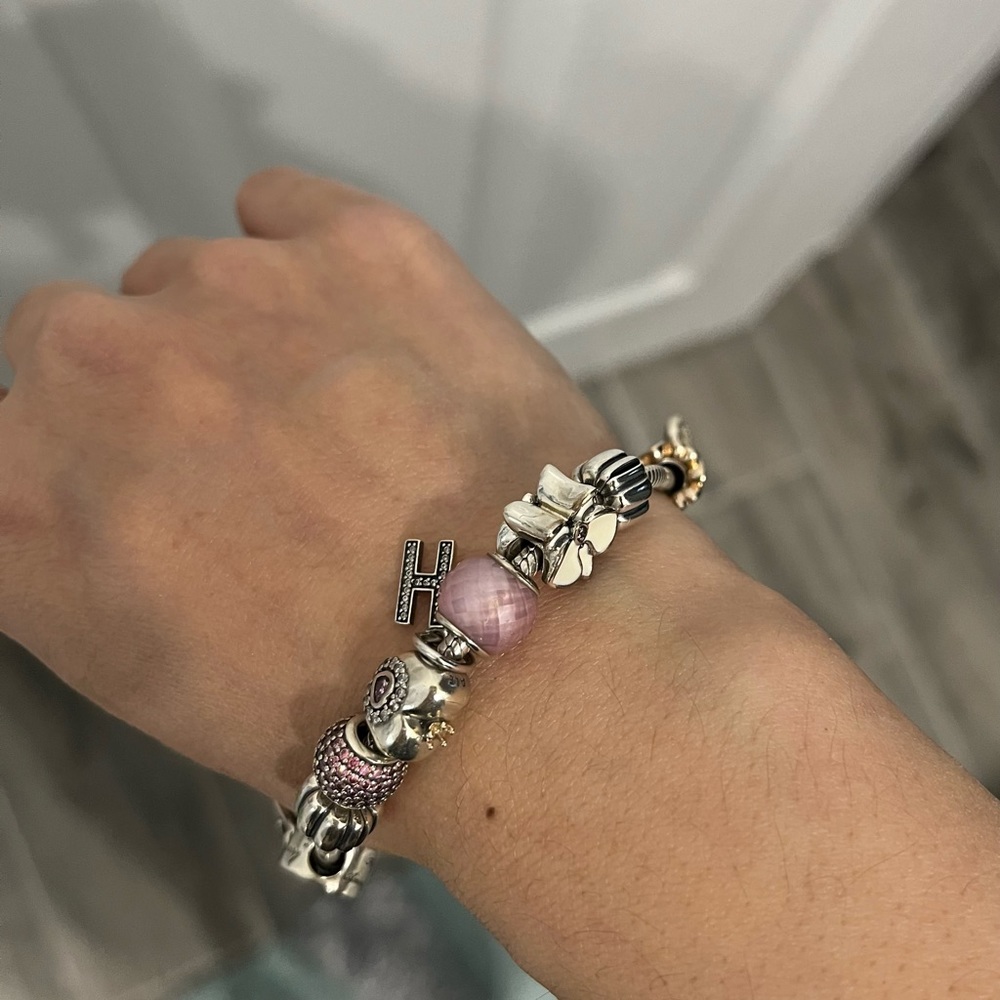 Pandora bracelet with charms